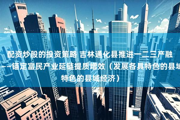 配资炒股的投资策略 吉林通化县推进一二三产融合发展——锚定富民产业延链提质增效（发展各具特色的县域经济）
